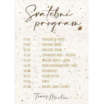 Svatební dekorace Svatební harmonogram 298