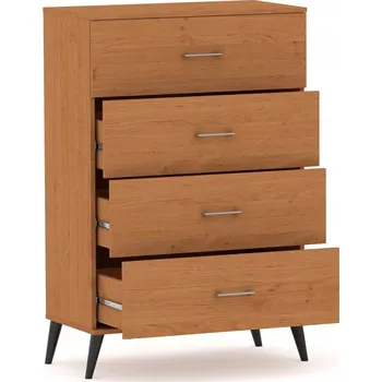 Komoda Komoda POLA 4N olše – 4 šířky. Prostorná komoda na nožičkách, Gindo, POLA