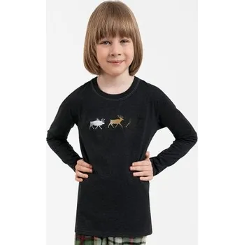 Chlapecké pyžamo Chlapecké pyžamo Italian Fashion Seward - dlouhé bavlněné Tmavě šedá-zelená 8 let