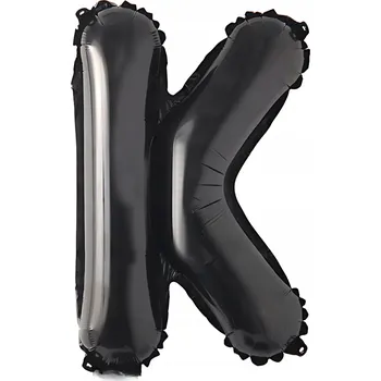 Balónek FÓLIOVÝ BALÓNEK PÍSMENO písmeno K ČERNÝ 40 CM NAROZENINY