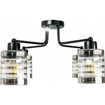 Lustr Závěsné Stropní Svítidlo SKLENĚNÝ ČTVEREC 4xE27 Rozvětvený Do Obýváku