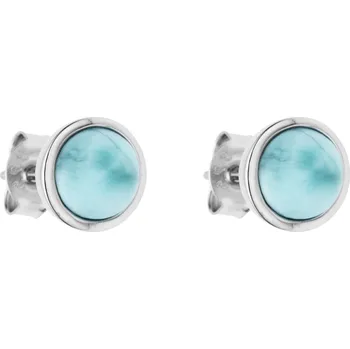 Řetízek Jan Kos jewellery Stříbrné náušnice s larimarem MHT-2053/S00