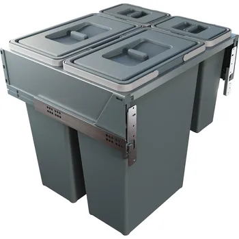 Odpadkový koš Vestavný odpadkový koš Elletipi BLOCK 2.0 - výs., 35+35+8+8 L, 60 cm, PBR A4760A