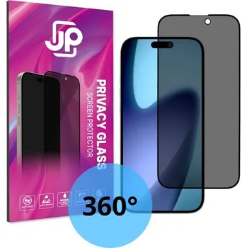 JP 4-Way Privacy 360° Tvrzené sklo, iPhone 17 Pro, černé