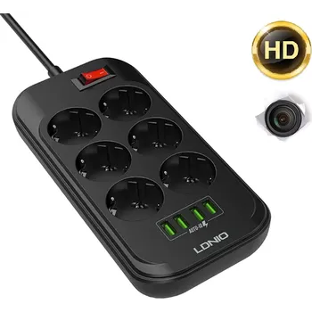 WiFi kamera v prodlužovacím kabelu 230V s USB portem 4K černá, Velikost paměti 128Gb