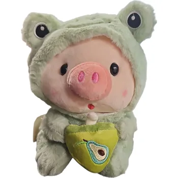 plyšák Leventi Bubble Tea Prasátko Plush - zelená žába