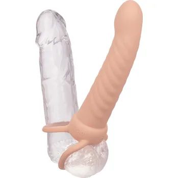 Vibrátor Performance Maxx vroubkované vibrační dildo a erekční kroužek