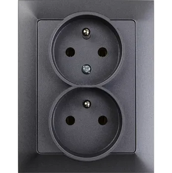 Stavebniny Zásuvka dvojnásobná metalizovaná