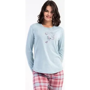 Dámské pyžamo Dámské pyžamo dlouhé Vienetta Secret Charlotte starorůžová XL