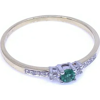 Řetízek Diante Zlatý prsten s brilianty a smaragdem 83001443.60