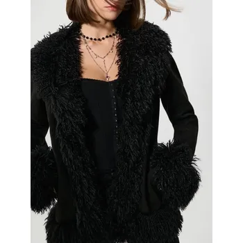 Dámský kabát Koženkový kabát - L - House - černá - 958HN-99X