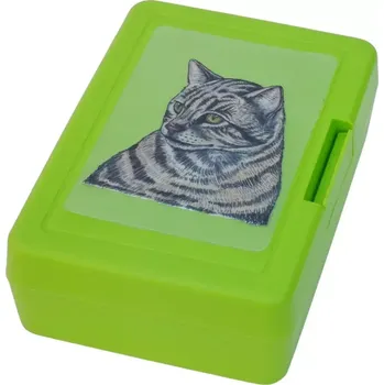 Dóza na potraviny Plastový box - mourovatá kočka (objem 0,9 l / 1,2 l)