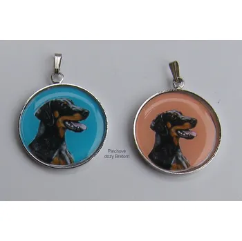 Přívěsek Dobrman - bižuterní přívěsek (průměr 25 mm)