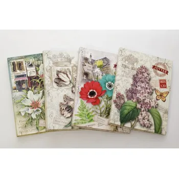 Blok Designová záz. kniha Fresh, ohebné desky, A5, 120ls, linka/čtvereček/čistý - mix motivů 1