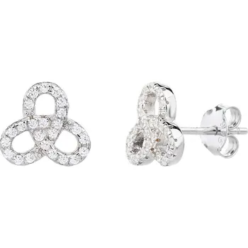 Náušnice Bealio BEALIO 13789 Stříbrné náušnice JISKŘIVÝ UZEL 03-13789-3801