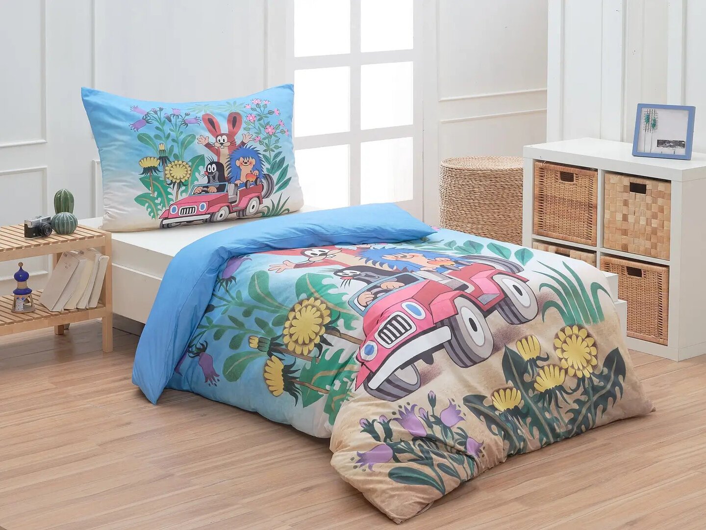 povlečení Krtek v autě Bavlna deluxe 1x100x135, 1x40x60 Matějovský