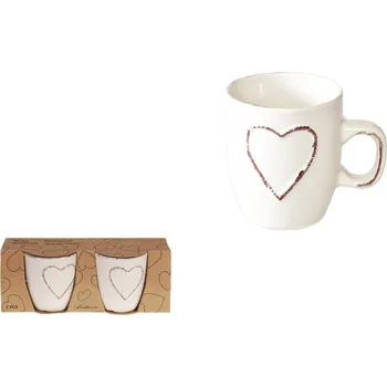 Hrnek Srdce sada 2ks, bílý