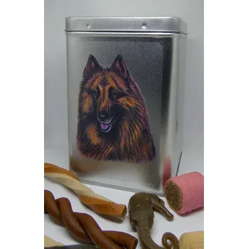 Chovatelství Tervueren - plechová dóza s pamlsky pro psy (30 ks pamlsků)