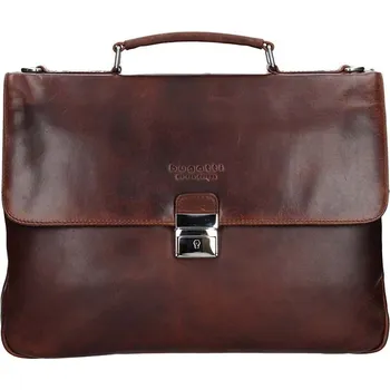 Pánská aktovka Luxusní pánská kožená aktovka Bugatti Trevor - hnědá