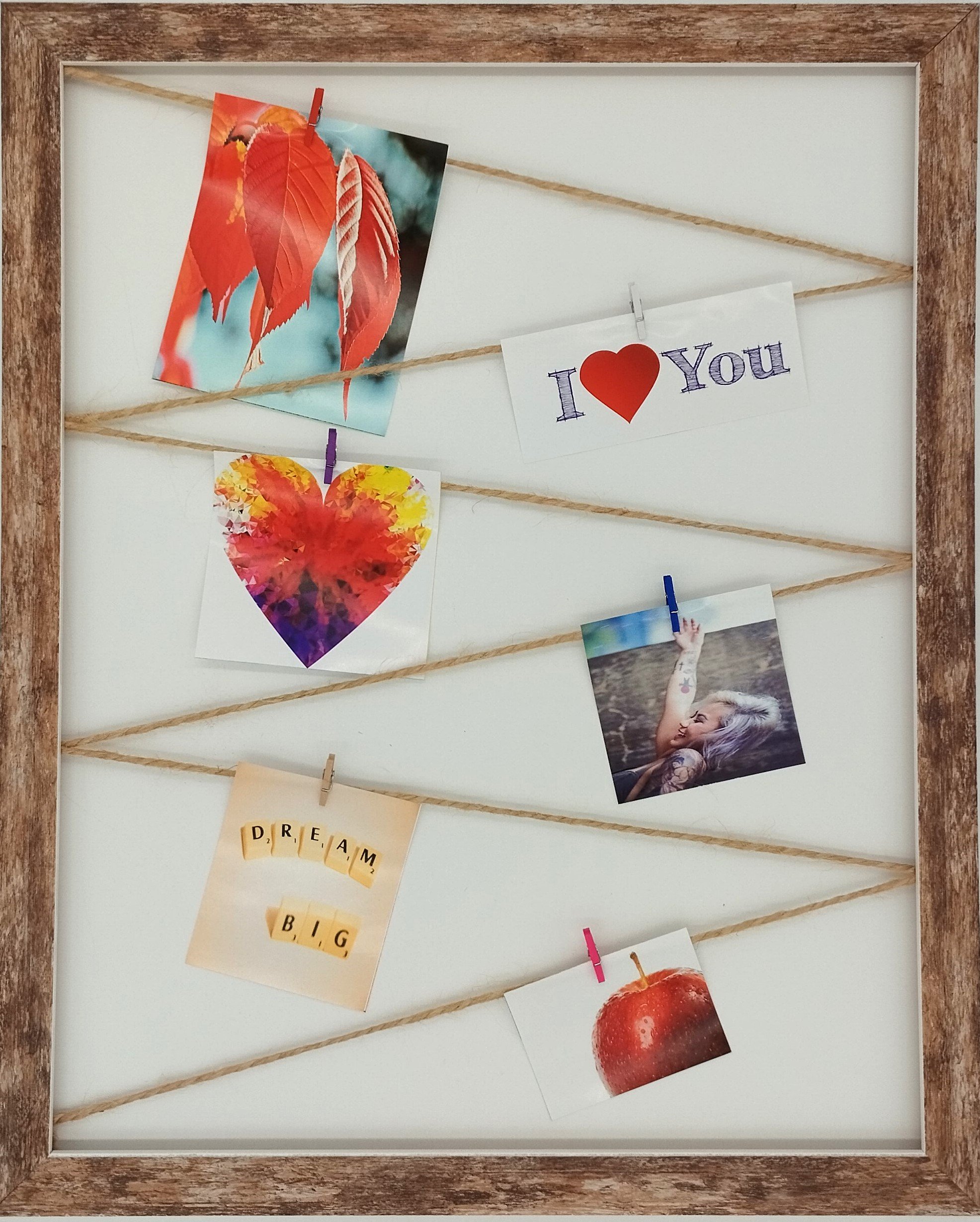 Bondecor Fotorám s kolíčky až na 6 fotek, 4050 dub Velikost: 40 x 50 cm