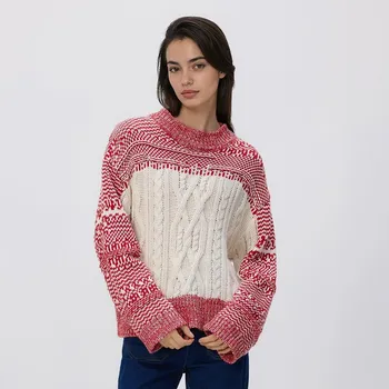 Dámský svetr Reserved - Svetr s ozdobným pletením - vícebarevná - 540HH-MLC - 540HH-MLC-XL