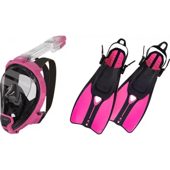 Potápěčská maska Oceanreef Šnorchlovací set OCEAN REEF ARIA QR + DUO TRAVEL L/XL (43 až 48) S / M Růžová PK