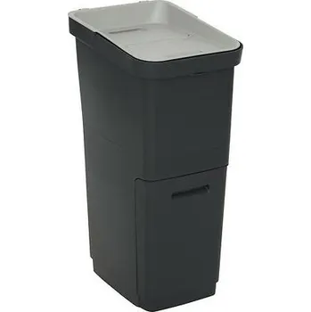 Odpadkový koš Třídicí odpadkový koš 36L Slow černý šedý plastový do kuchyně a kanceláře 5five