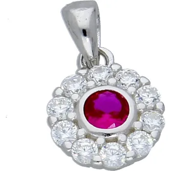 Přívěsek Goldstore Stříbrná kytička přívěsek rubín se zirkony Váha: 0.95 g