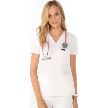 Dámská halenka Antibakteriální dámská zdravotnická halenka Louis Lanier VANNES Barva: Bílá, Velikost: 2XL