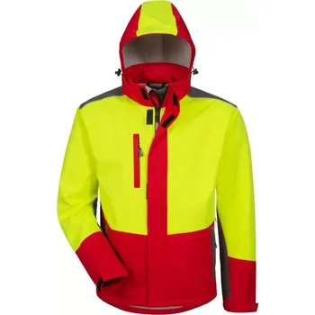 Pánská softshellová bunda Lesnická softshellová bunda SCHLEHE červeno-žlutá (PRA-38711) (Bunda pro lesníky softshell)