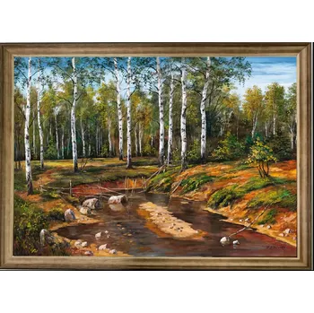 Obraz Bondecor Obraz "Les" - v dřevěném frézovaném rámu, 100x60cm