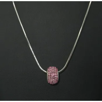 Řetízek Stříbrný řetízek s přívěškem Swarovski komponent ( starorůžová 09)