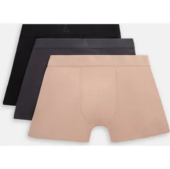 Pánské termo spodní prádlo DAKAR boxerky DKR SNUG 3PACK 256 black/khaki - XL