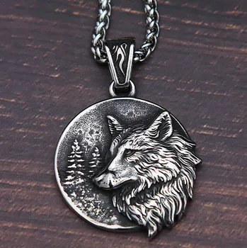 Náhrdelník B-TOP Náhrdelník z nerezové oceli s Vlčí hlavou