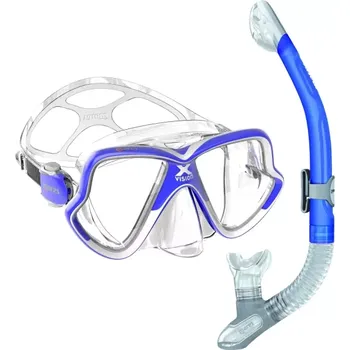 Potápěčská maska Mares Potápěčský set X-VISION MID 2.0 pro užší tvář + ERGO DRY Modrá / bílá / transparent BLWCL