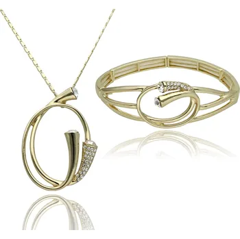 Souprava šperků Yvon Luxusní sada šperků AVELINE ve zlatém tónu - náhrdelník a náramek