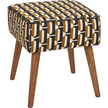 Taburet Čalouněný taburet Chiara Atmosphera hnědý retro do obýváku nebo předsíně 40 cm