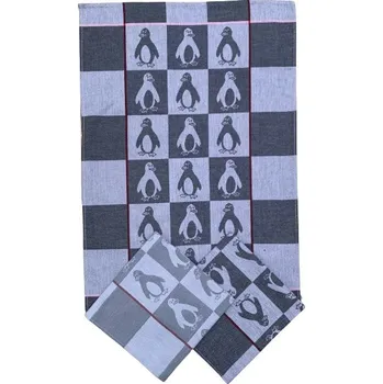 Utěrka Kuchyňské utěrky žakárové Tučňáci šedé (3 ks v balení) - doprava zdarma od 2 000 Kč