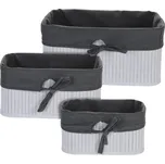 EXCELLENT HOUSEWARE Sada košíků bambus / textil 3 ks KO-MA1000030
