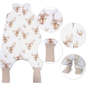 Spací pytel pro miminko Spací vak se zahrnovacími nohavičkami Teddy Ball, vel. M, 86/104