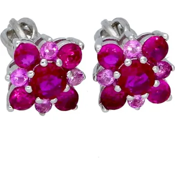 Náušnice Goldstore Stříbrné náušnice červené a růžové zirkony Váha: stříbrné náušnice