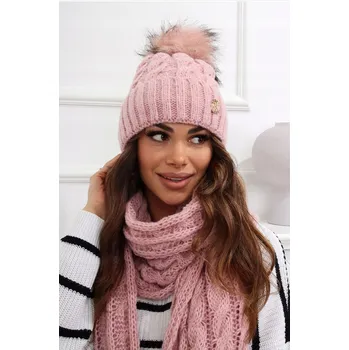 Čepice Fashionweek Dámský zimní set čepice a šála S2722 Barva: Růžová, Velikost: Universal