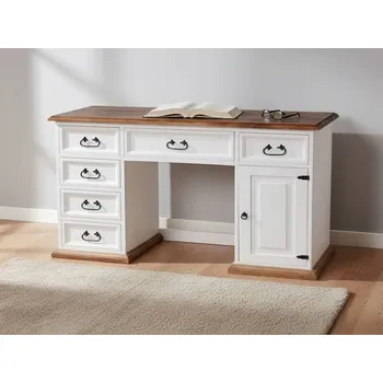 Komoda Psací stůl Sweet Home BIR14 se šuplíkem Barevné provedení: Bílá - světle hnědá medová vosk