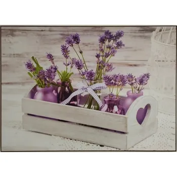 Obraz Bondecor Obraz na desce "Zátiší s levandulí" 70x50cm