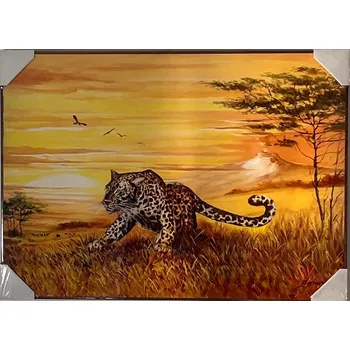 Obraz Bondecor Obraz "Levhart" - tisk na papír na MDF desku, 70 x 50cm