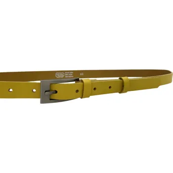 Módní doplněk PENNY BELTS Kožený opasek 20-184-32 žlutý - 85 cm