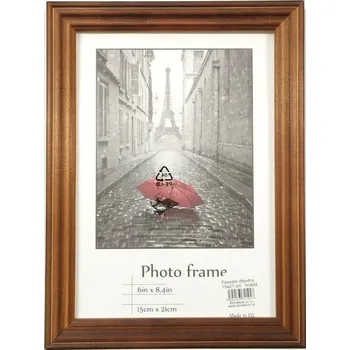 Rám na obraz Bondecor Fotorám dřevěný hnědý - frézovaný Barva: Hnědý, Velikost: 10x15