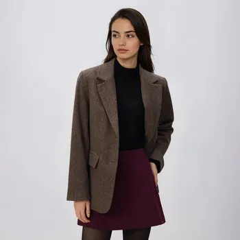 Reserved - Kraťasová sukně s příměsí viskózy - bordó - 475FM-53X - 475FM-53X-XL