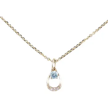 Přívěsek diamant + topaz - zlatý přívěsek na řetízku (U7-7T)