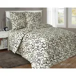 Luxury Saténové povlečení 160x200 4522/1 Větvičky krémově hnědé 220424364